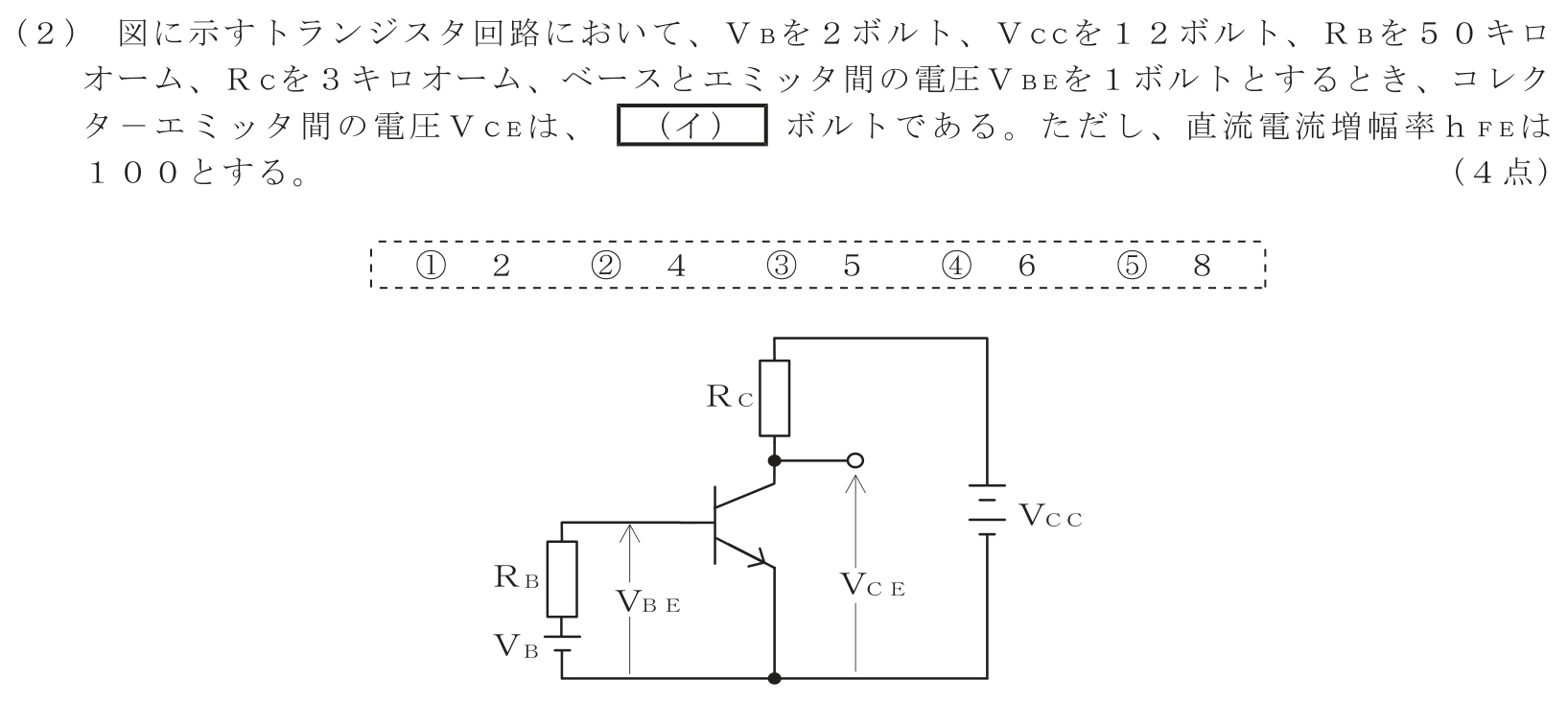 工事担任者 総合通信 電気通信技術の基礎 第2問(2)の問題文