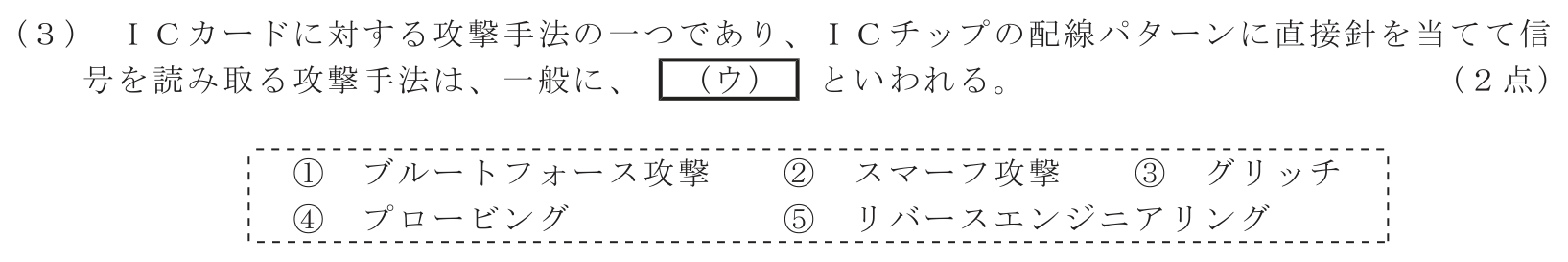 工事担任者 総合通信 端末設備の接続のための技術及び理論 第6問(3)の問題文