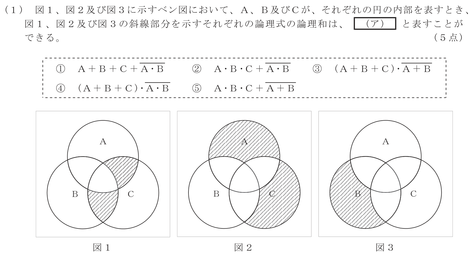 工事担任者 総合通信 電気通信技術の基礎 第3問(1)の問題文