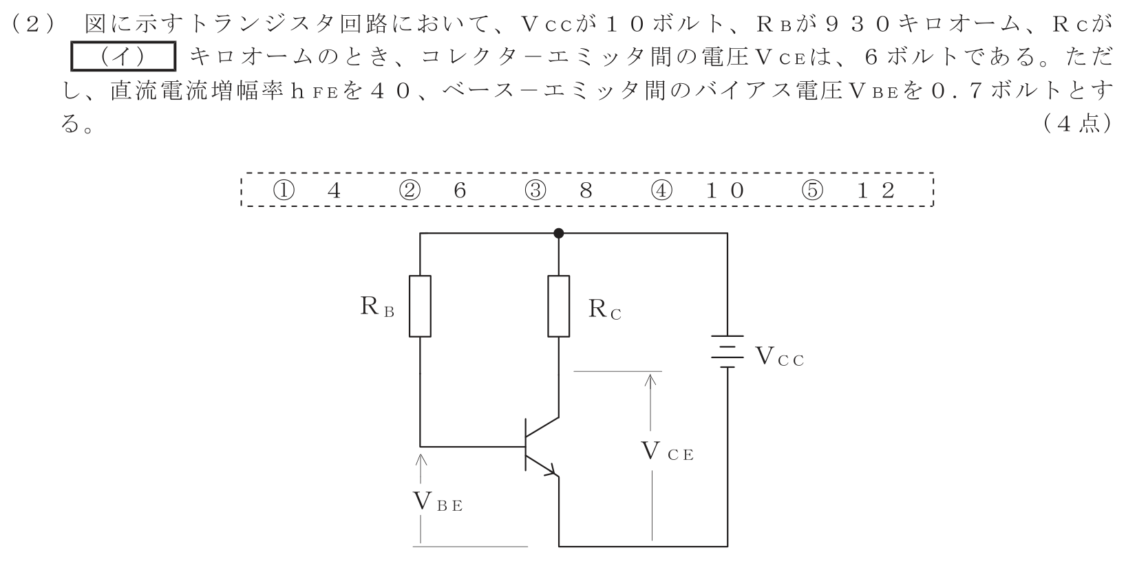 工事担任者 総合通信 電気通信技術の基礎 第2問(2)の問題文
