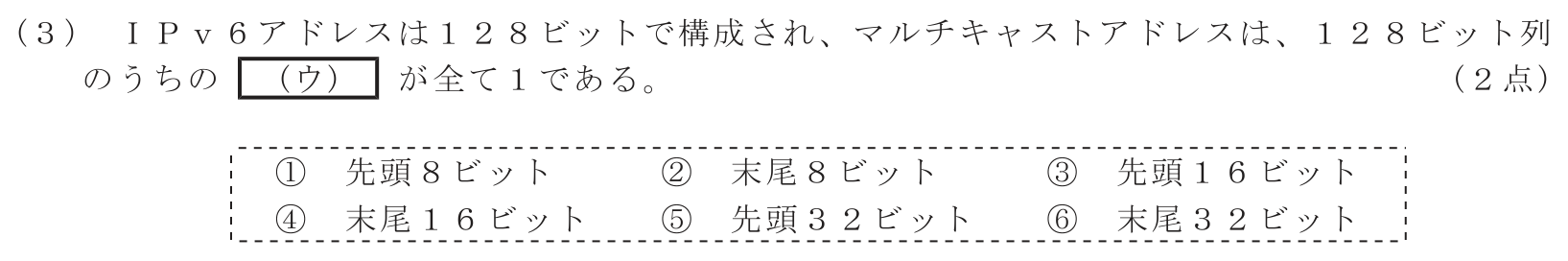 工事担任者 総合通信 端末設備の接続のための技術及び理論 第4問(3)の問題文