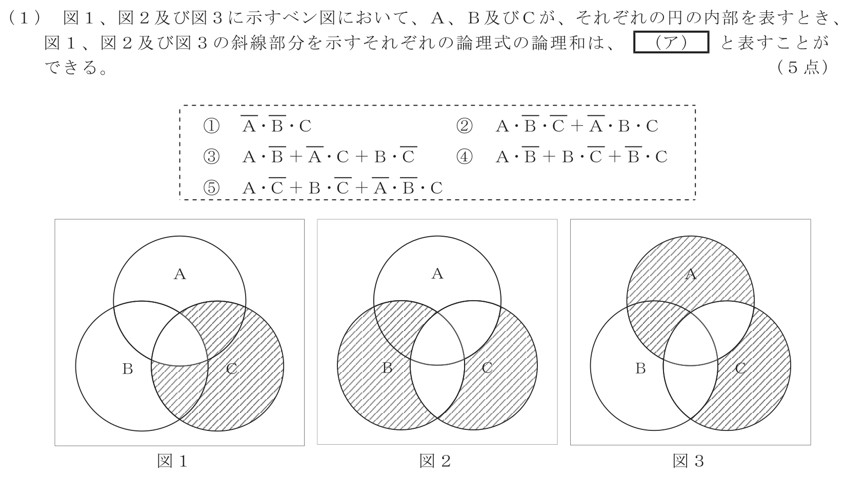 工事担任者 総合通信 電気通信技術の基礎 第3問(1)の問題文