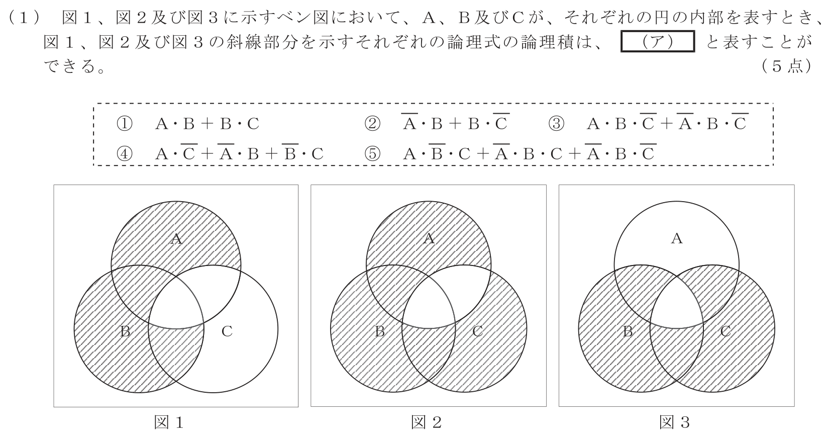 工事担任者 総合通信 電気通信技術の基礎 第3問(1)の問題文