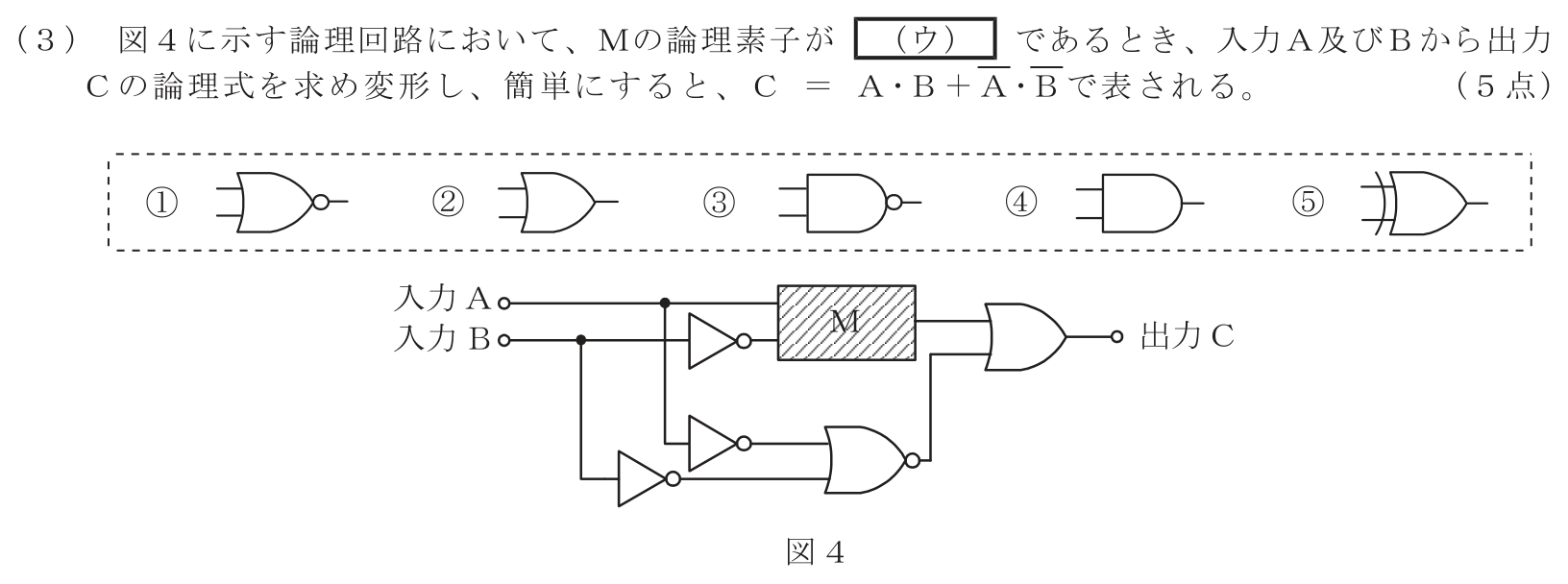 工事担任者 総合通信 電気通信技術の基礎 第3問(3)の問題文