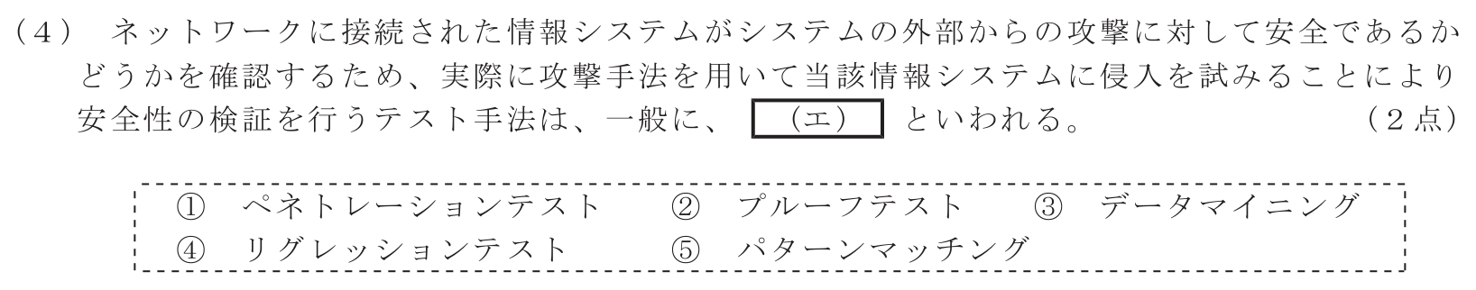 工事担任者 総合通信 端末設備の接続のための技術及び理論 第6問(4)の問題文