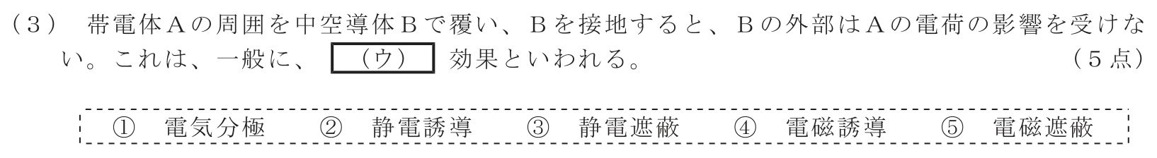 工事担任者 総合通信 電気通信技術の基礎 第1問(3)の問題文