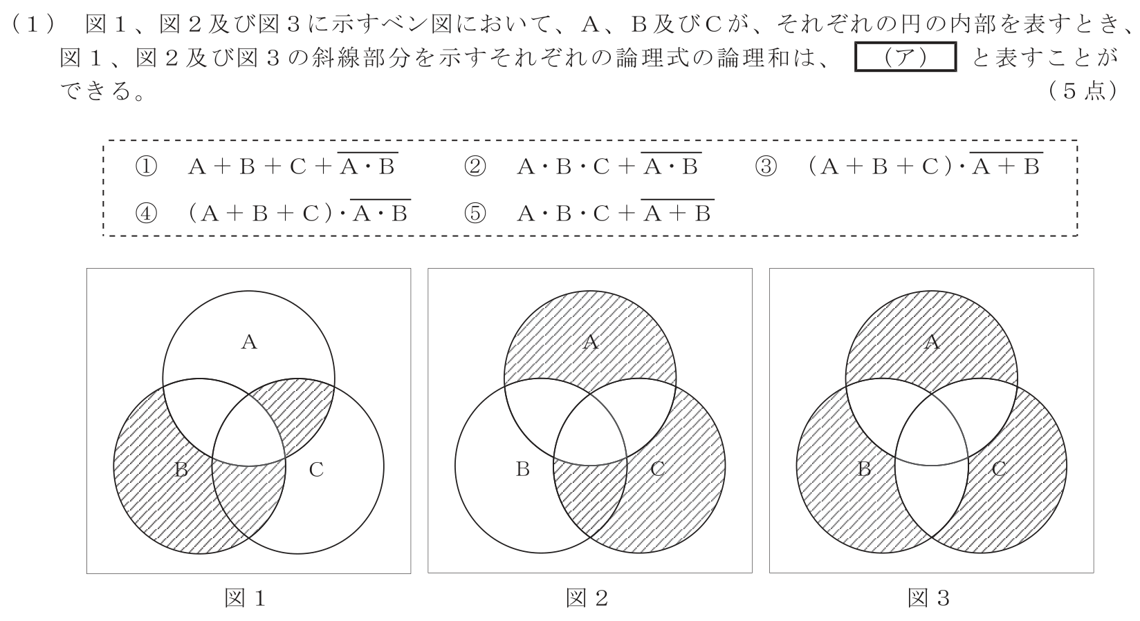 工事担任者 総合通信 電気通信技術の基礎 第3問(1)の問題文