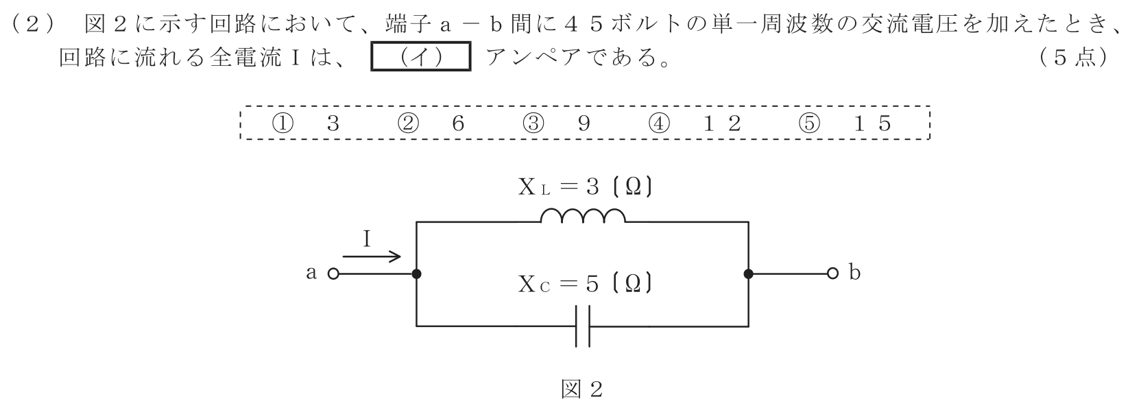 工事担任者 総合通信 電気通信技術の基礎 第1問(2)の問題文