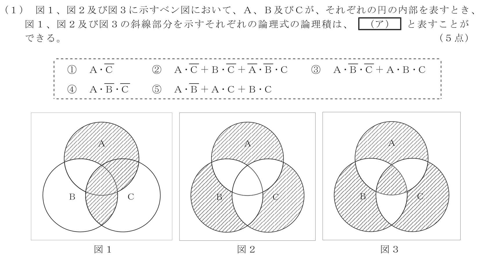 工事担任者 総合通信 電気通信技術の基礎 第3問(1)の問題文