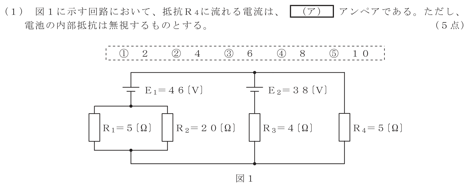 工事担任者 総合通信 電気通信技術の基礎 第1問(1)の問題文