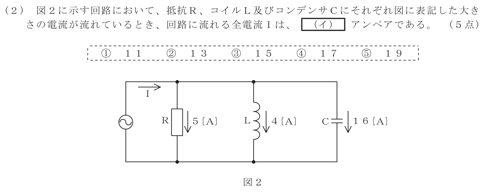 工事担任者 総合通信 電気通信技術の基礎 第1問(2)の問題文